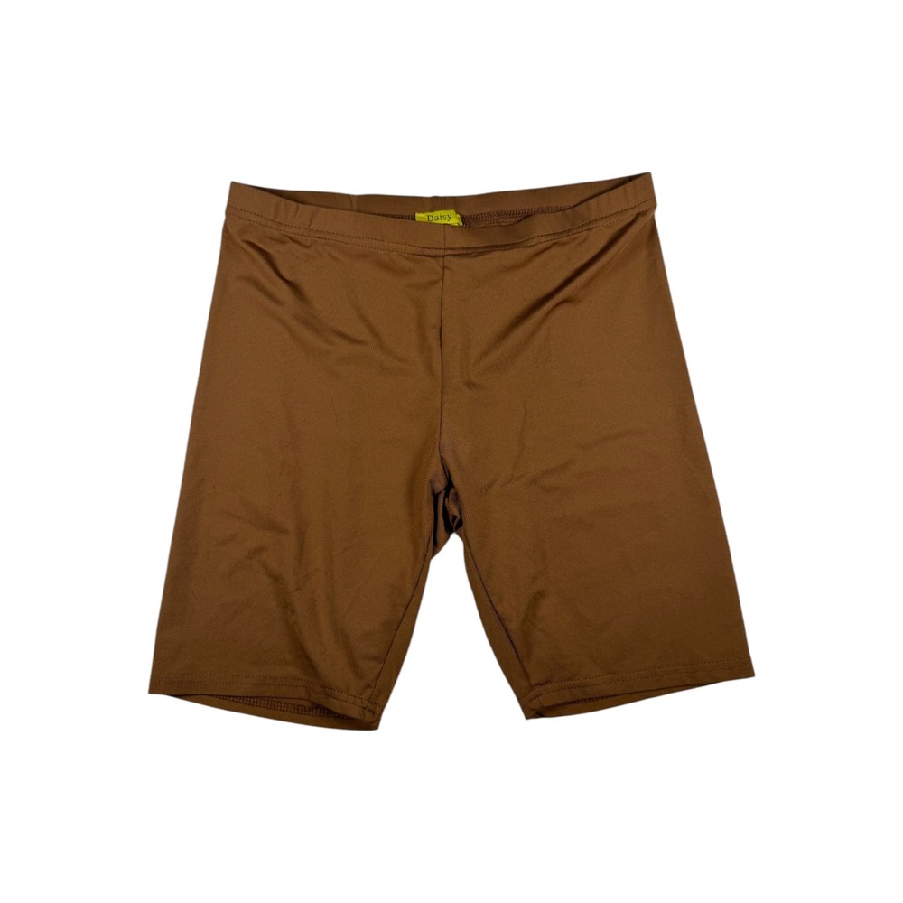Daisy Brown High Waisted Biker Shorts‎ Womens Medium Solid Stretch Activewear